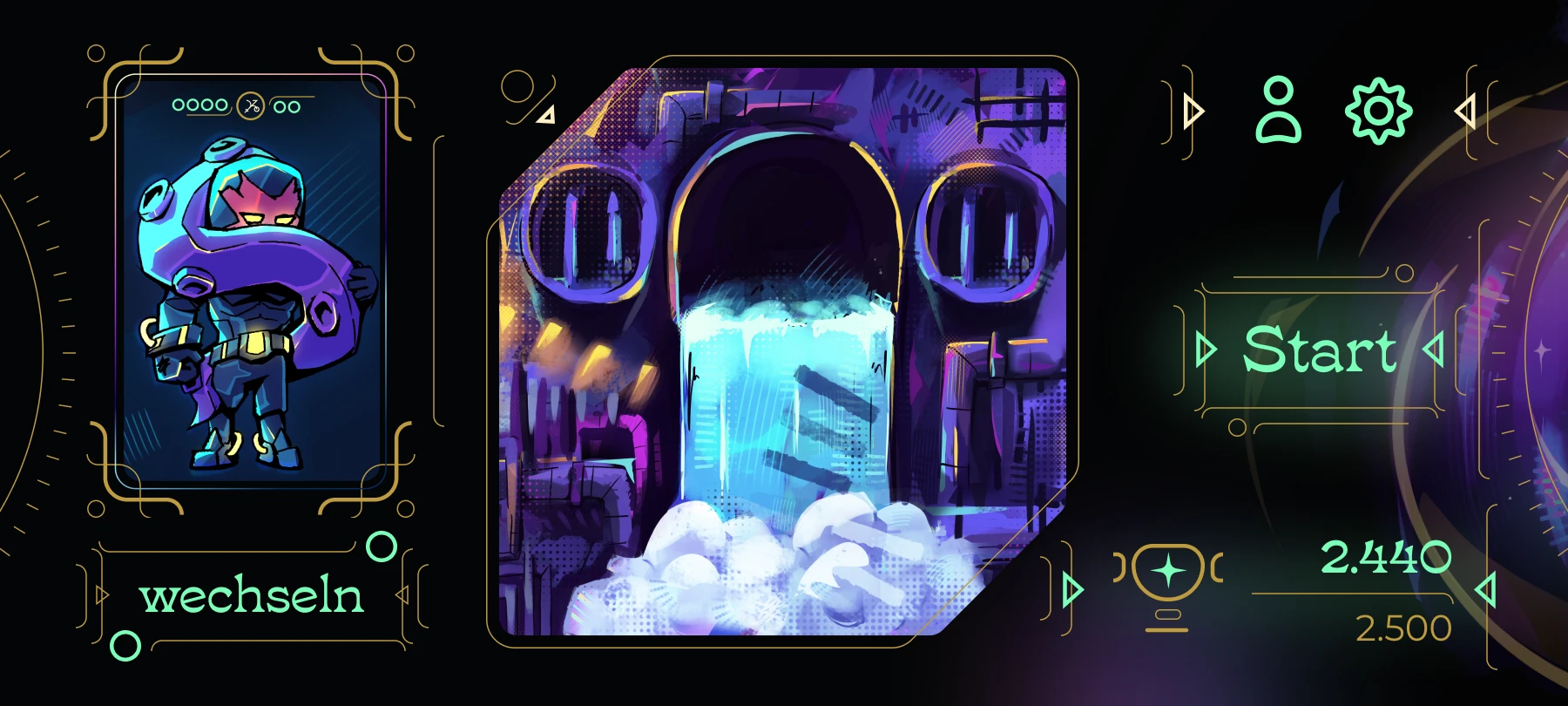 Screenshot aus dem Spiel, der das Hauptmenü des Spiels darstellt