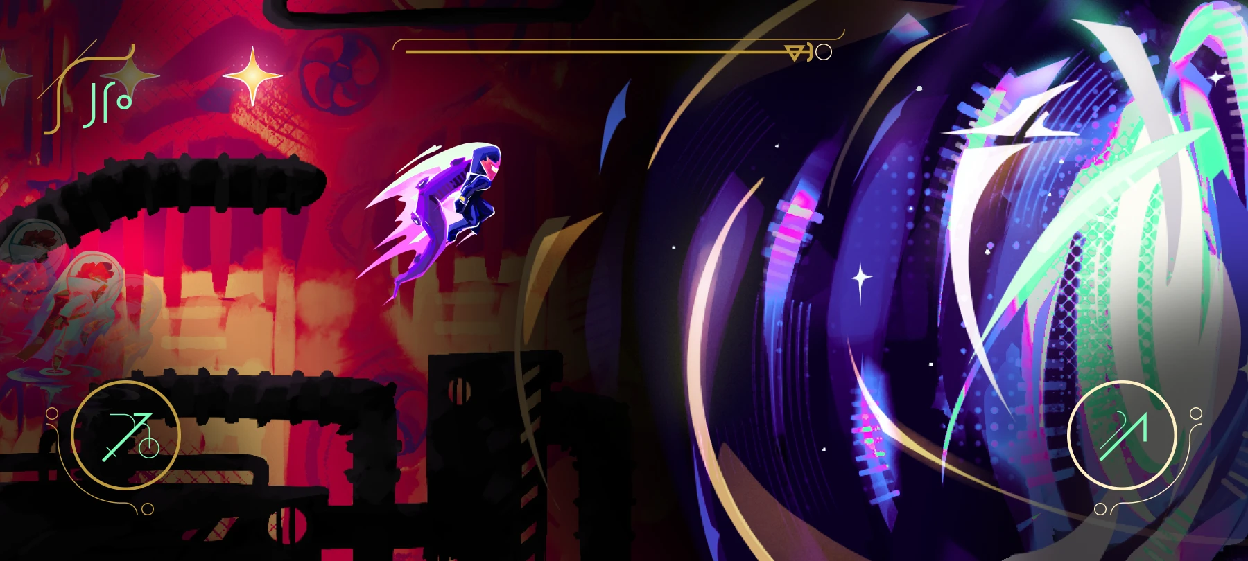 Screenshot from the game, showing the finale and showing the reaching of the finishing line